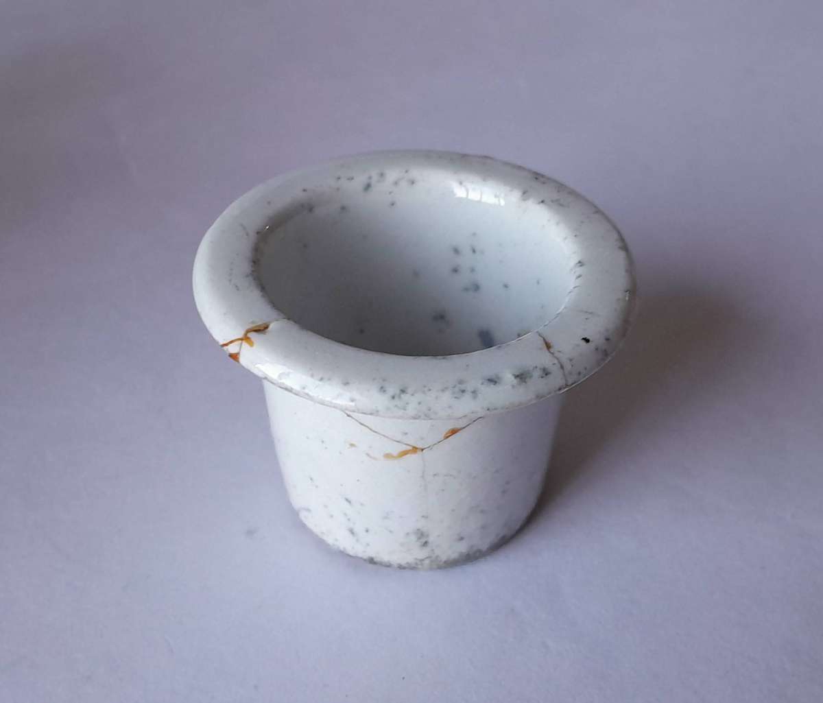 Victorian Cast Brass Ornate Inkwell With Ceramic Insert.  Circa 1880.  17 x 14.5cm.