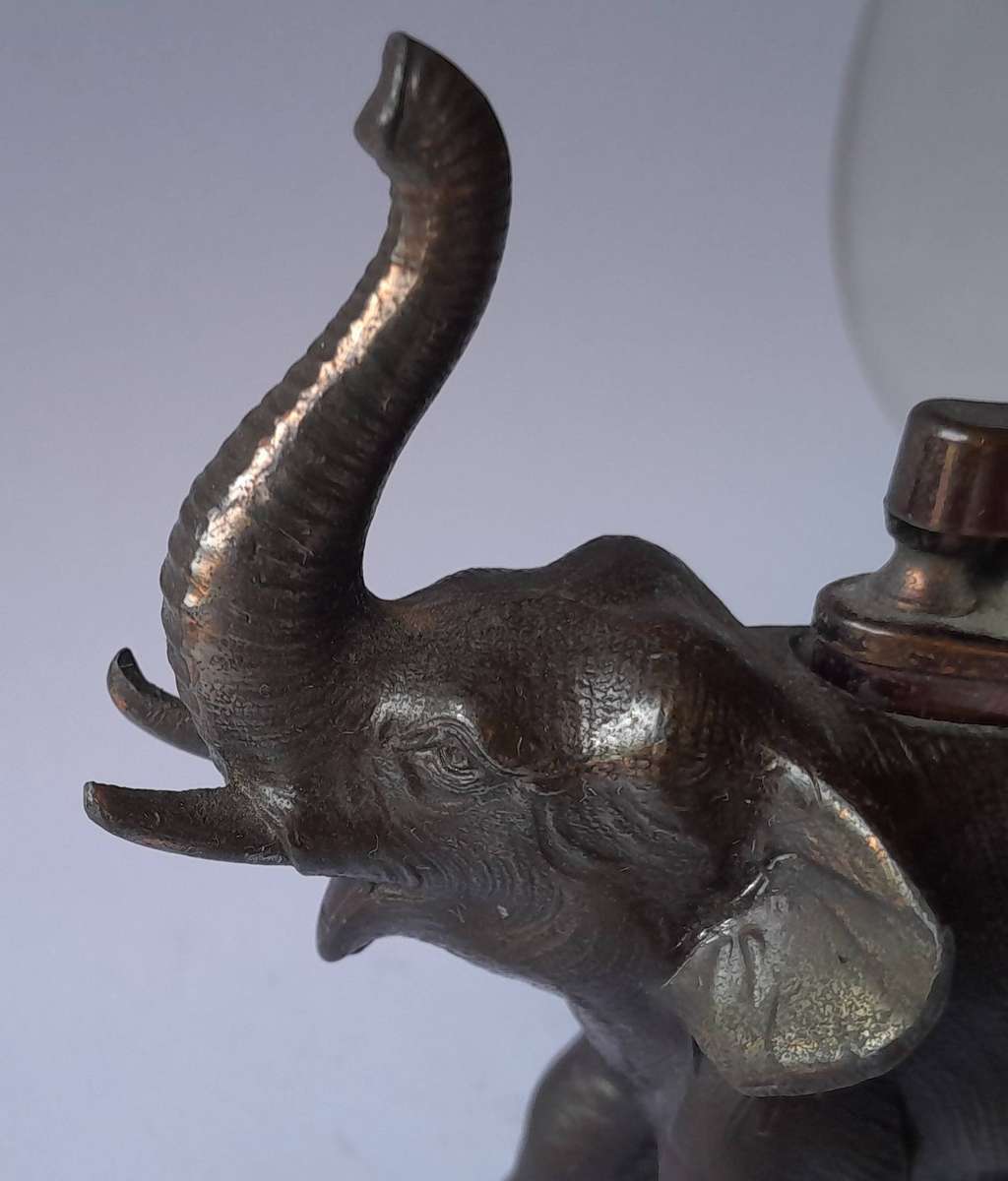Vintage 1960's "Van Hunks" Elephant Cast Metal Table Lighter.