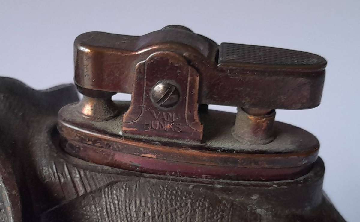 Vintage 1960's "Van Hunks" Elephant Cast Metal Table Lighter.