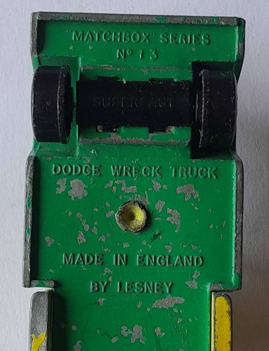 Vintage 1960's Lesney Matchbox Die-Cast Dodge Wreck Truck.  No. 13