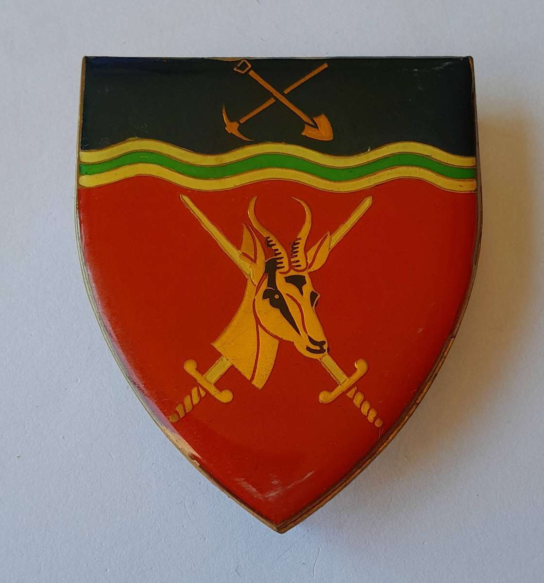 SADF North West Command Shoulder Flash.  All Pins Intact.