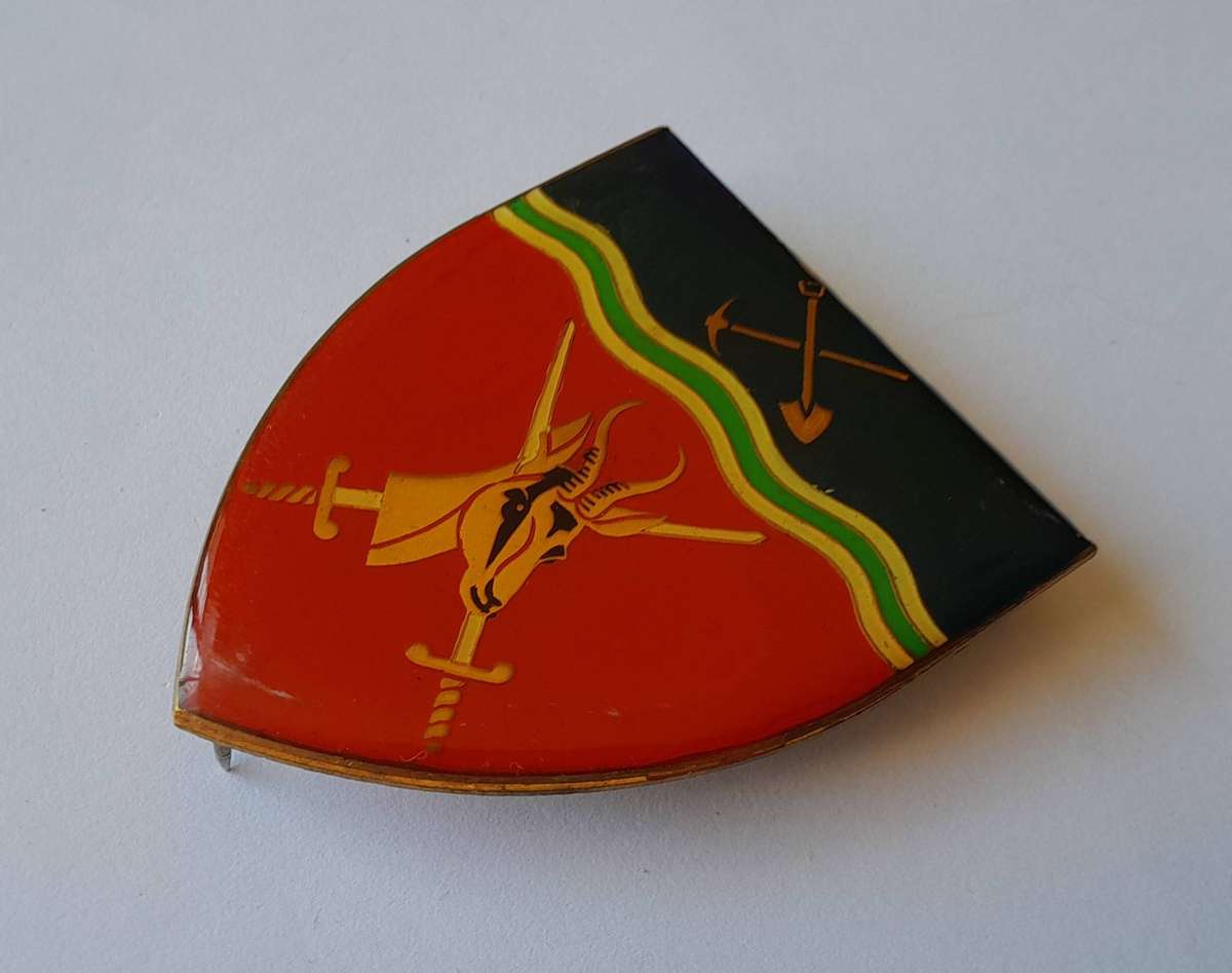 SADF North West Command Shoulder Flash.  All Pins Intact.