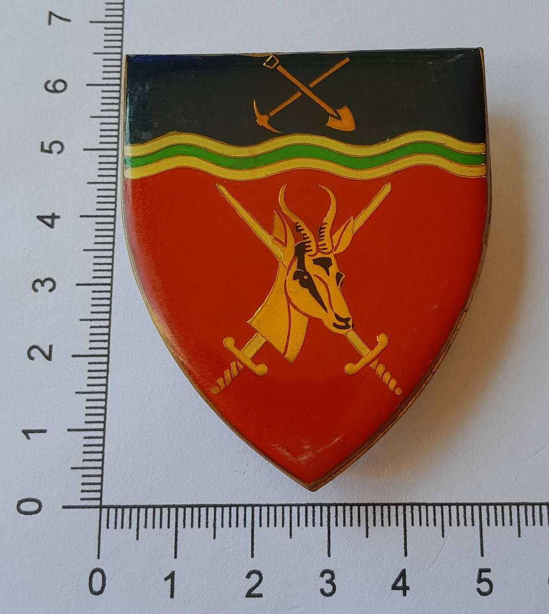 SADF North West Command Shoulder Flash.  All Pins Intact.