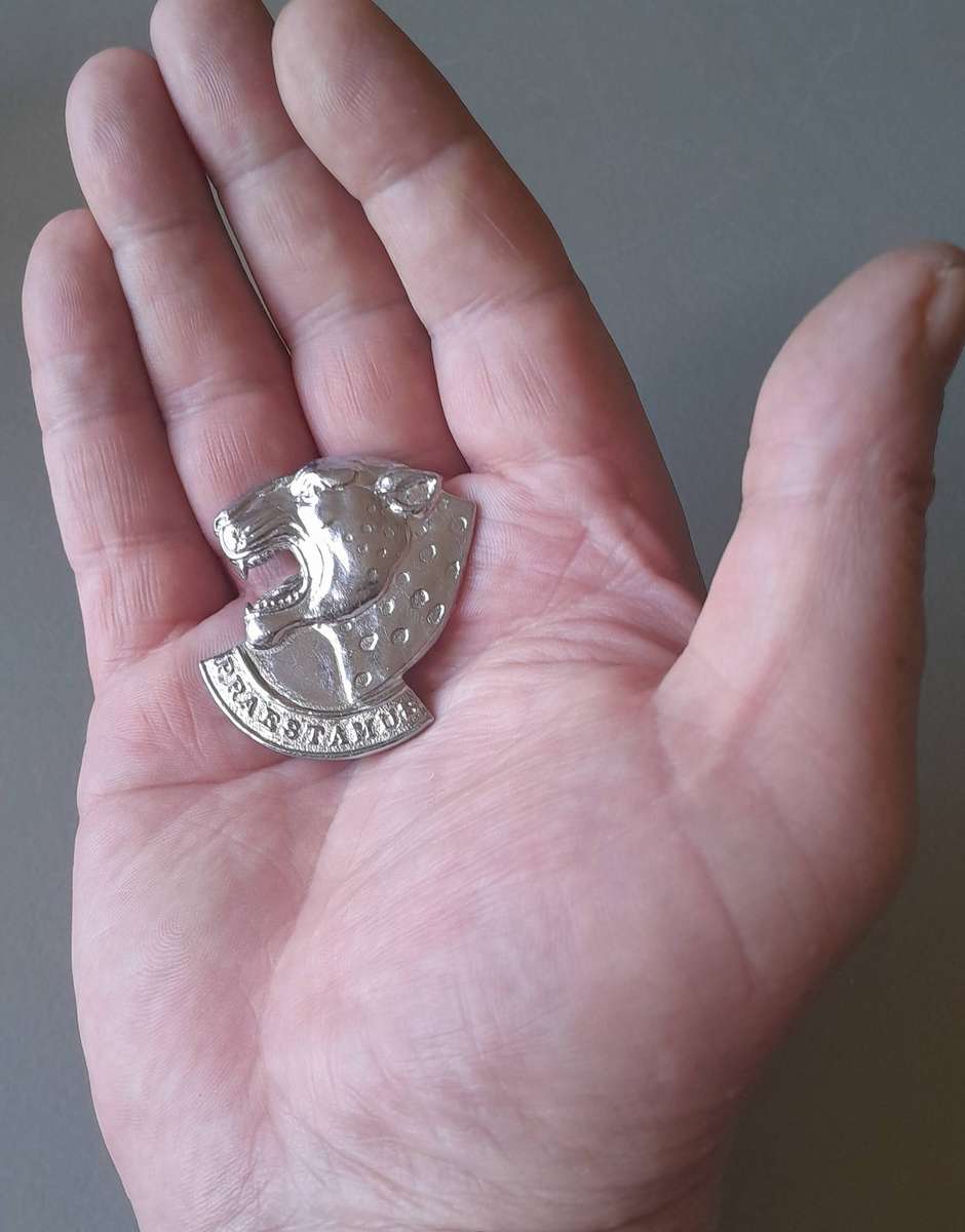 SADF 121 Battalion Cap Badge.  Lugs Intact (Shortened).