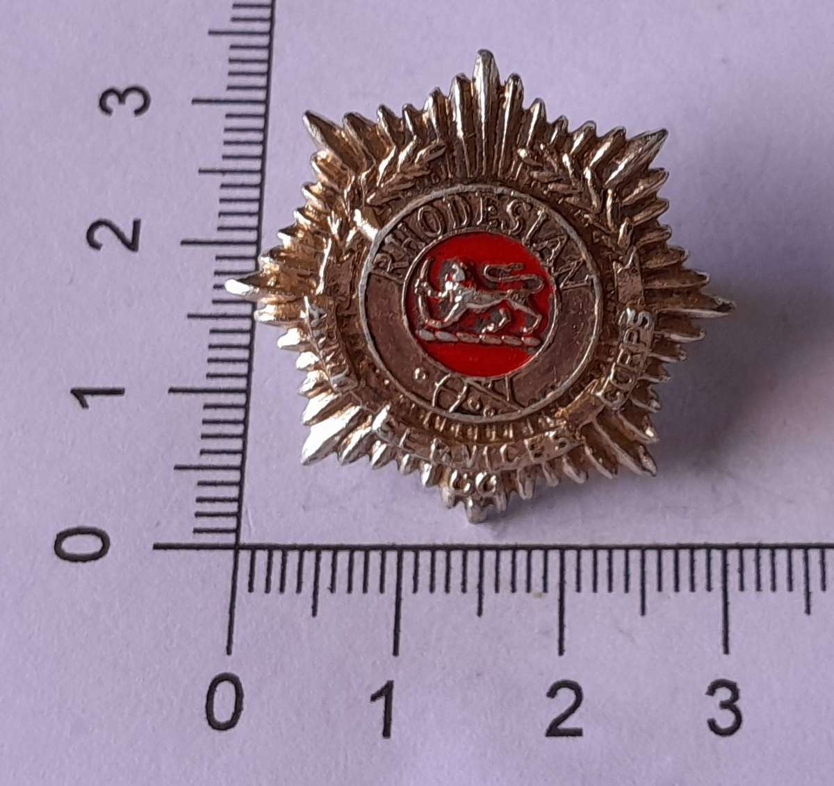 Rhodesian Army Services Corps Collar Badge.  Lugs Intact.