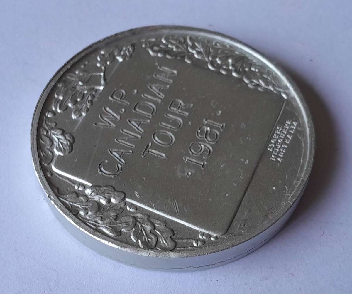 Large Australian 1981 Canadian Tour Shooting Medallion.  Aluminium.  48mm Diameter.