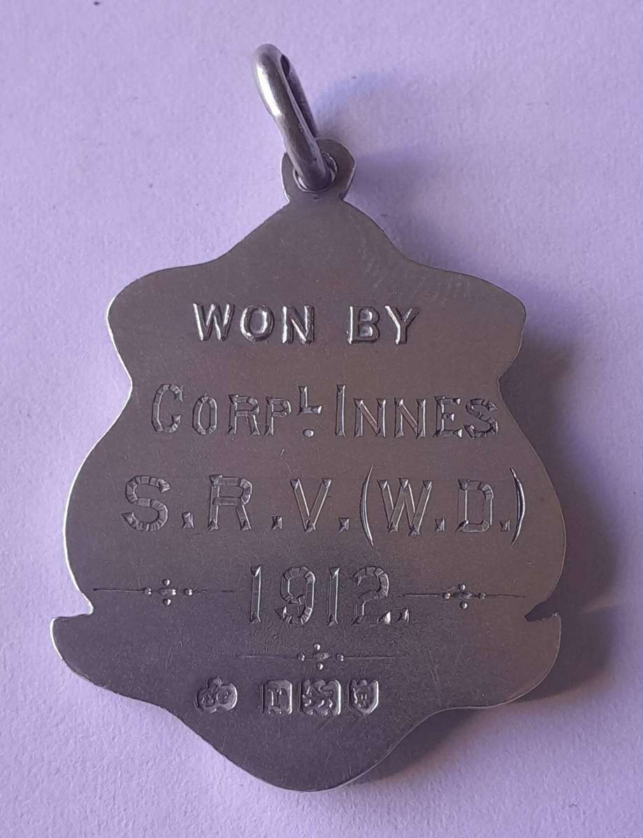 1912 Solid Silver Fob Shooting Medal to Corpl. Innes (Southern Rhodesia Volunteers).
