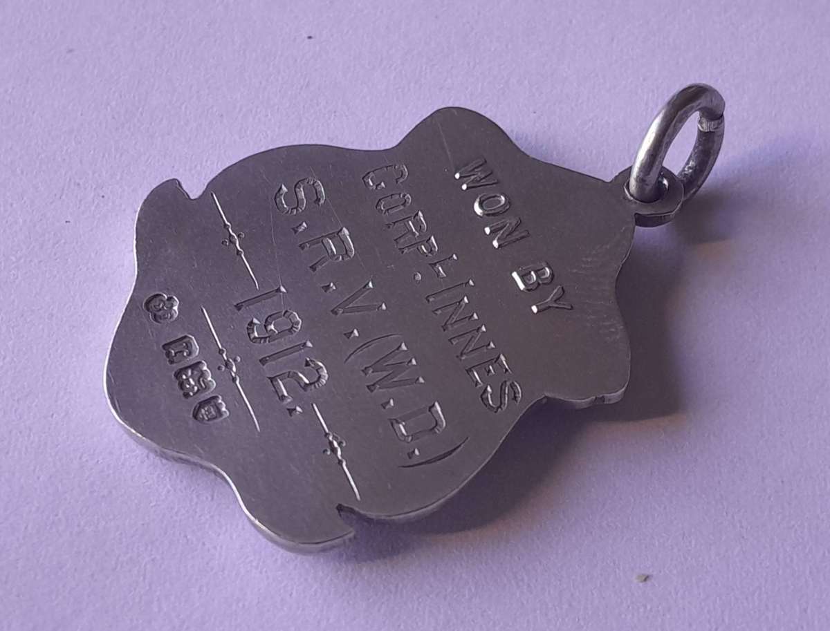 1912 Solid Silver Fob Shooting Medal to Corpl. Innes (Southern Rhodesia Volunteers).