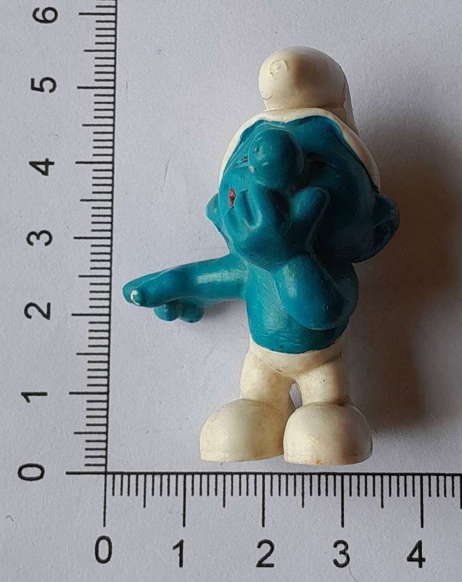 Vintage Laughing Smurf Vinyl Figurine by Peyo, West Germany.