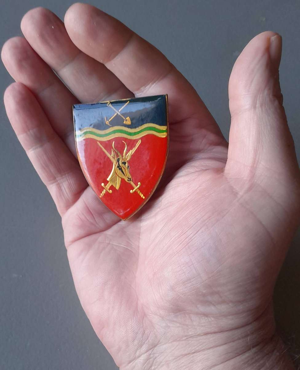 SADF North West Command Shoulder Flash.  All Pins Intact.