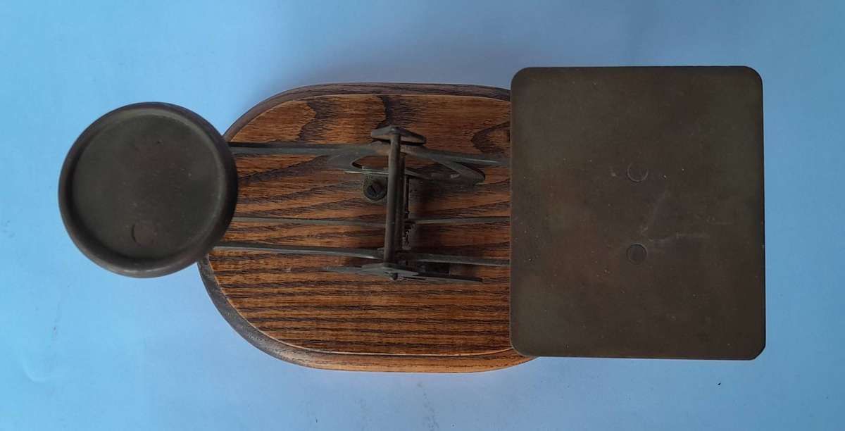 Antique Small Equal-Arm Balance Scales.  Made in England.  Rare Size.