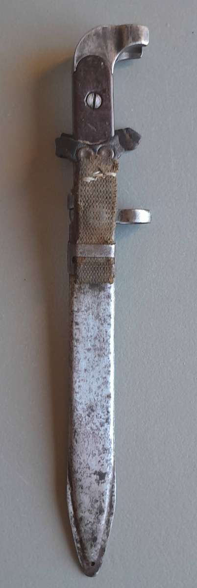 Vintage Soviet AK47 Bayonet with Scabbard and Integrated Frog..