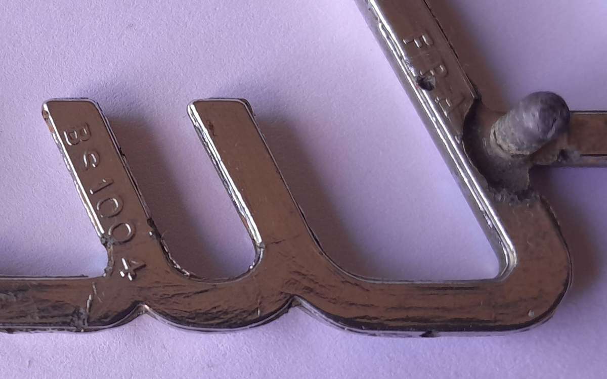 1960's Austin Mini Mk1 Chromed Metal Boot Badge. 14cm.