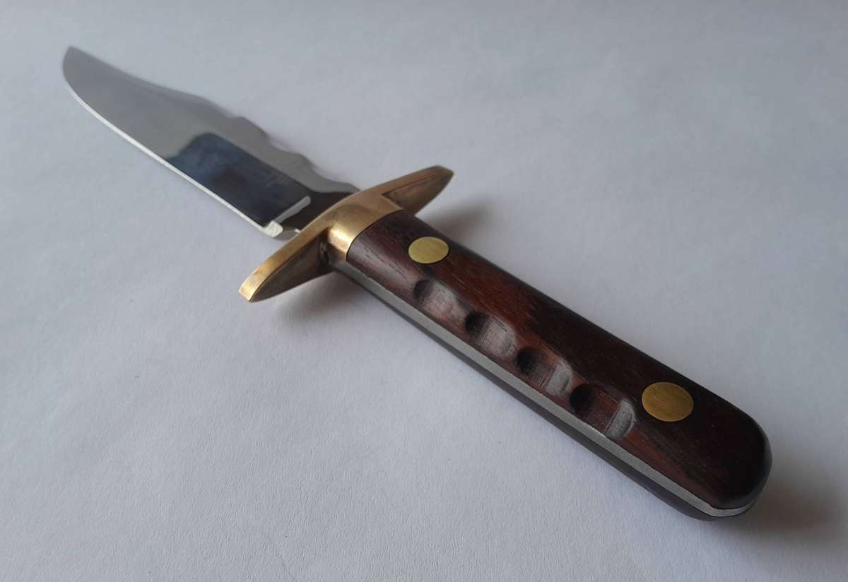 Vintage William Rodgers Bowie Hunting Knife with Leather Sheath.  Mint Condition.