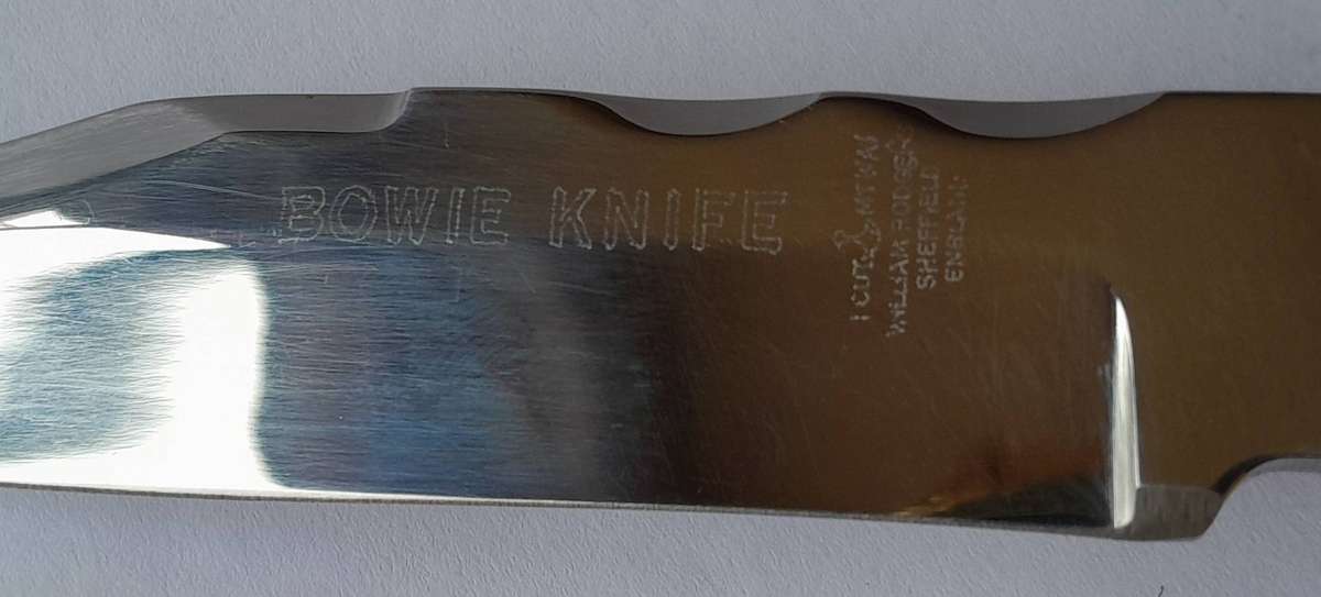Vintage William Rodgers Bowie Hunting Knife with Leather Sheath.  Mint Condition.