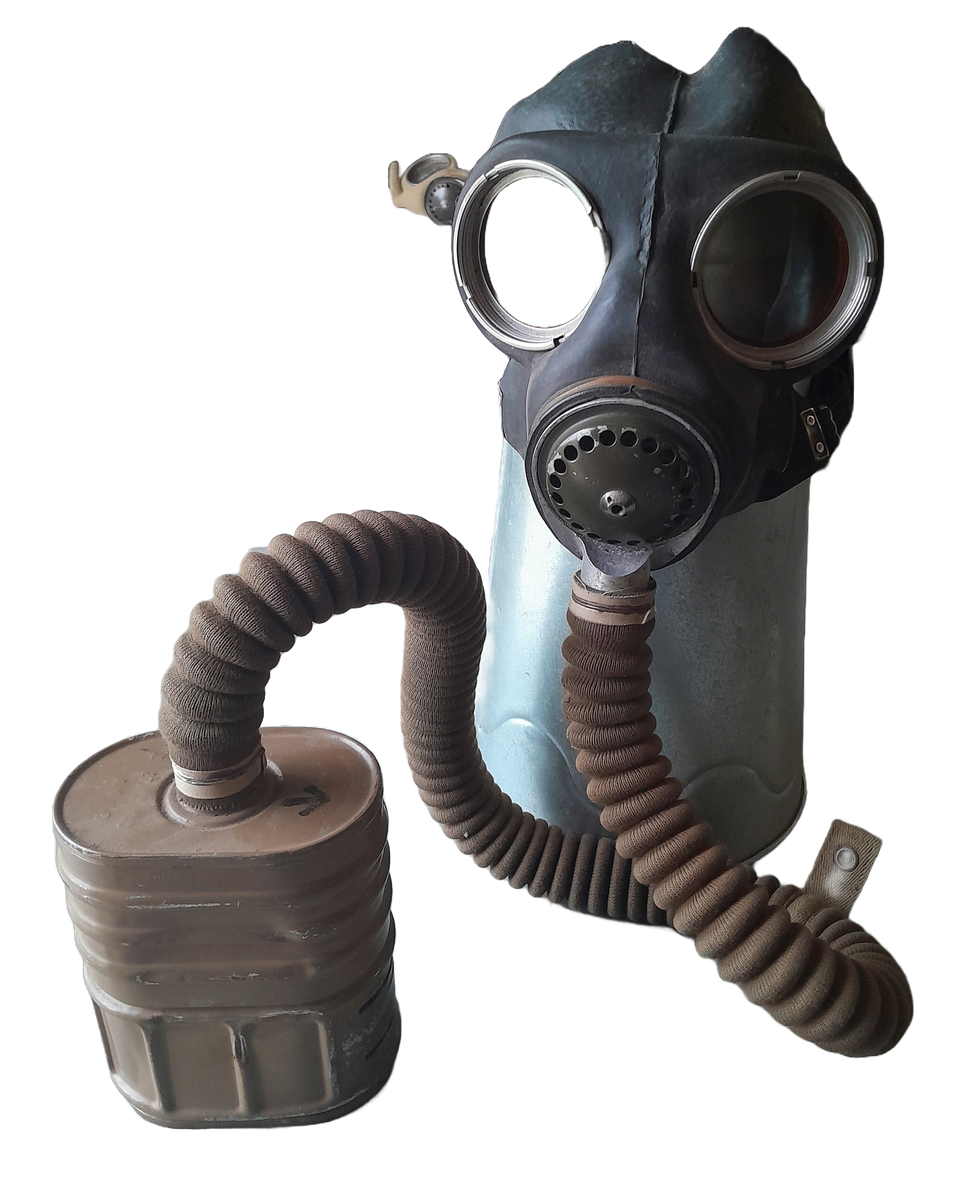 WW2 Barringer, Wallis & Manners Gas Mask With Original Bag And Anti-Dimming Compound.  Dated 1939.