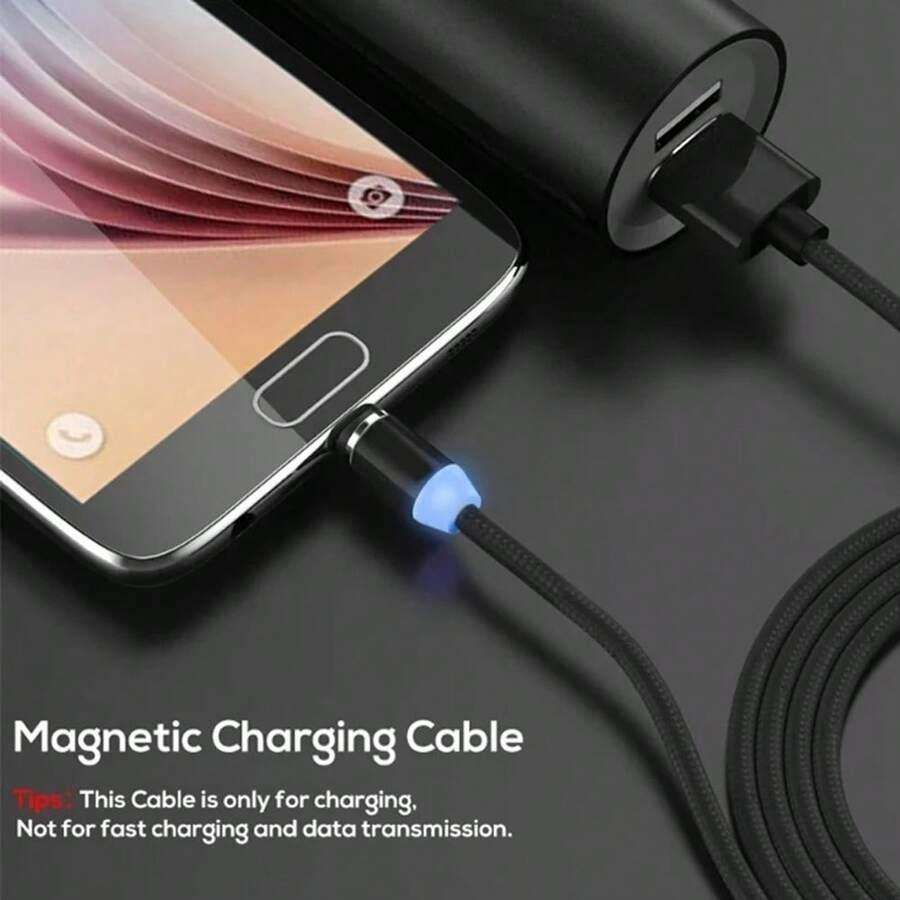 1pc 3-In-1 Magnetic Detachable Braided Fast Charging Cable