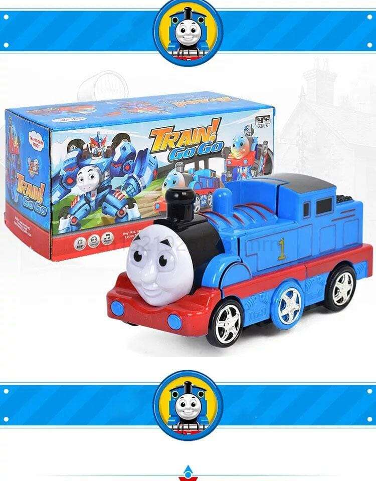 2 In 1 Deformation Train GoGo thomas transform Car/Robot with Light & Sound -