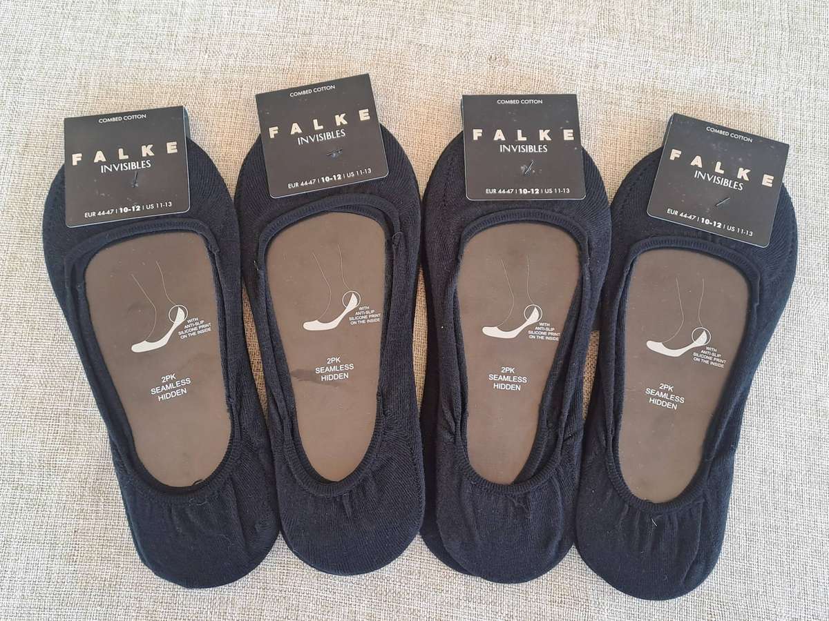 Falke Invisible No-Show Socks Black  Size 10-12 (4 sets)