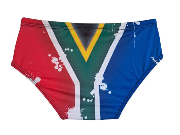 SA Flag Mens Swimming Briefs - Size 32 or Small