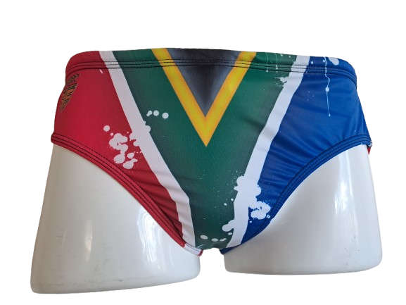 SA Flag Mens Swimming Briefs - Size 32 or Small
