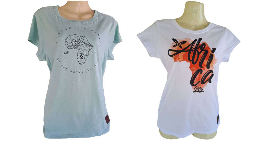 Lizzard ladies short-sleeve tee shirts x 2  Large