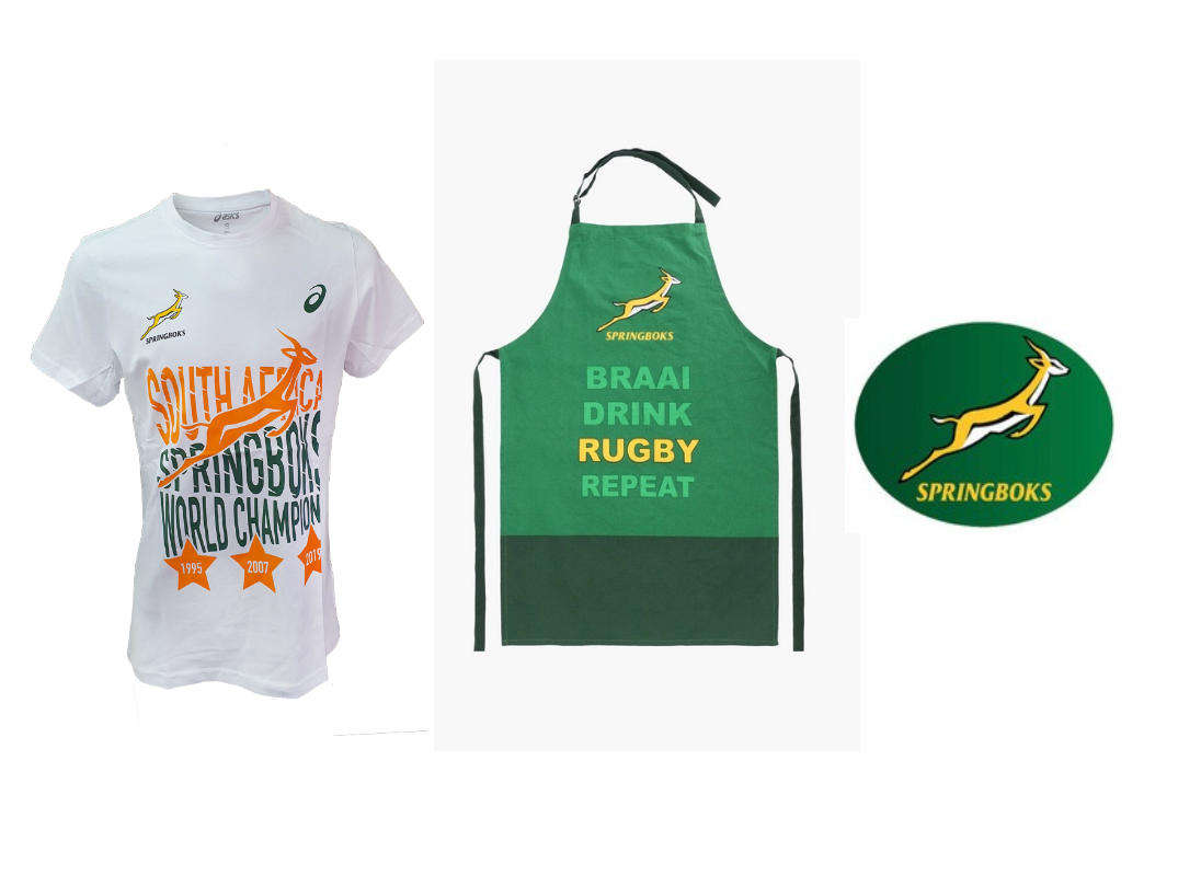 Springboks Champions T-Shirt White 3XL, Braai Apron and Tattoos