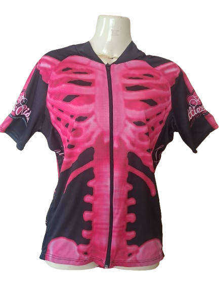 Cycling Shirt Ladies Skeleton Pink  Size Large