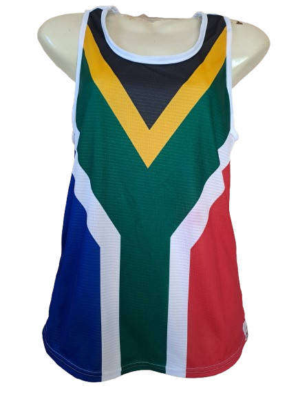 SA flag ladies running vest with flaw  size Small