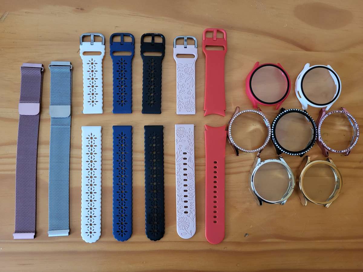 HUGE LOT | 14 × Samsung Watch 4 Accessories | Straps And Face Covers