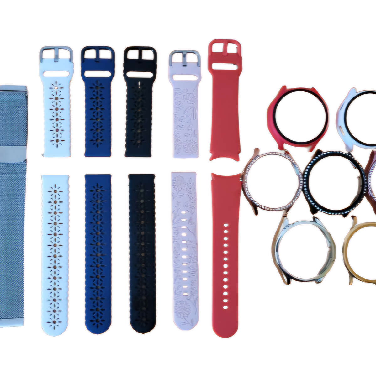 HUGE LOT | 14 × Samsung Watch 4 Accessories | Straps And Face Covers