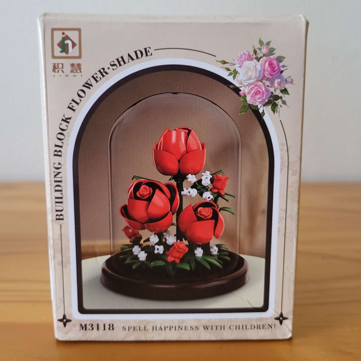 Eternal Red Rose Building Blocks | With Dome Cover