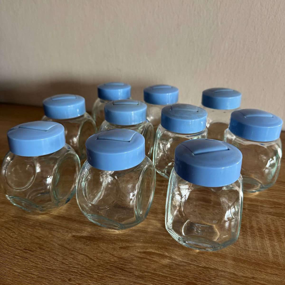 Set of 10 Glass Spice Jars