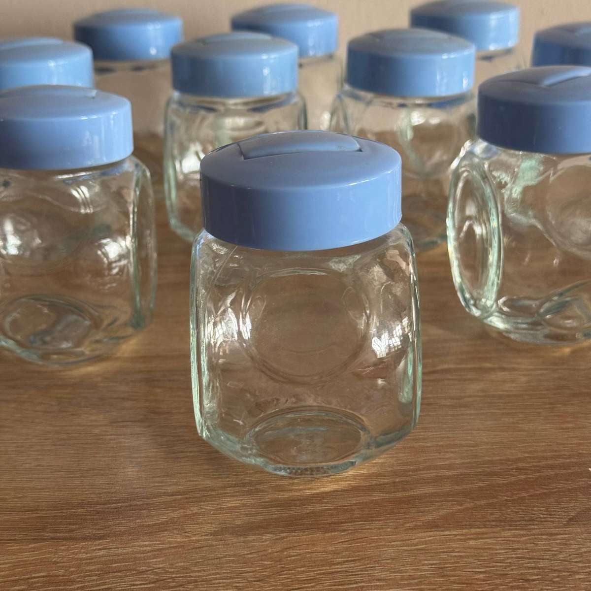Set of 10 Glass Spice Jars