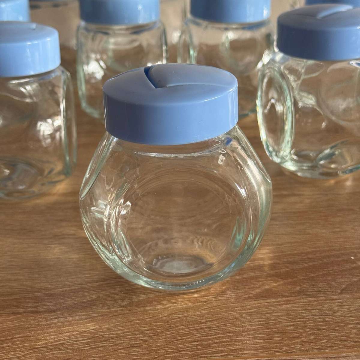 Set of 10 Glass Spice Jars