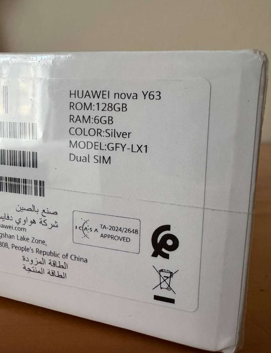 Huawei Nova Y63 128GB - New Sealed
