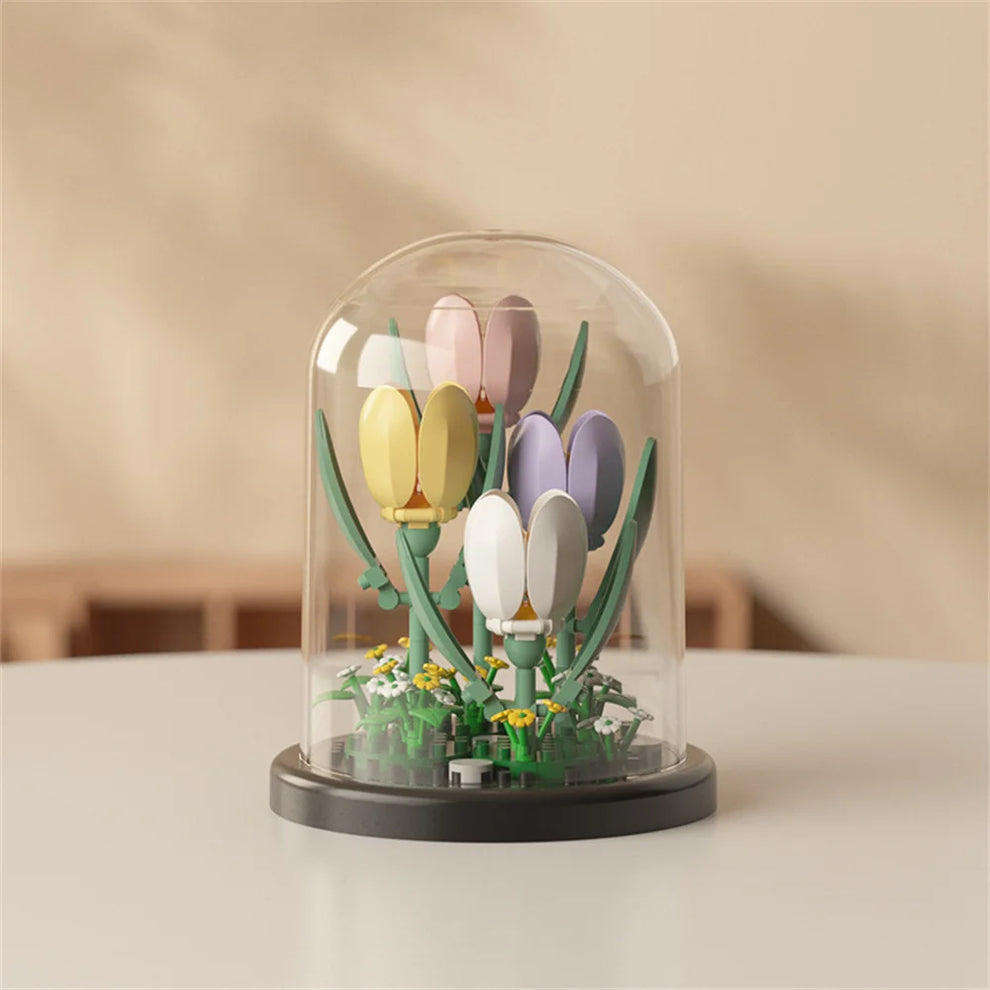 Eternal Tulip Building Blocks | With Dome Cover