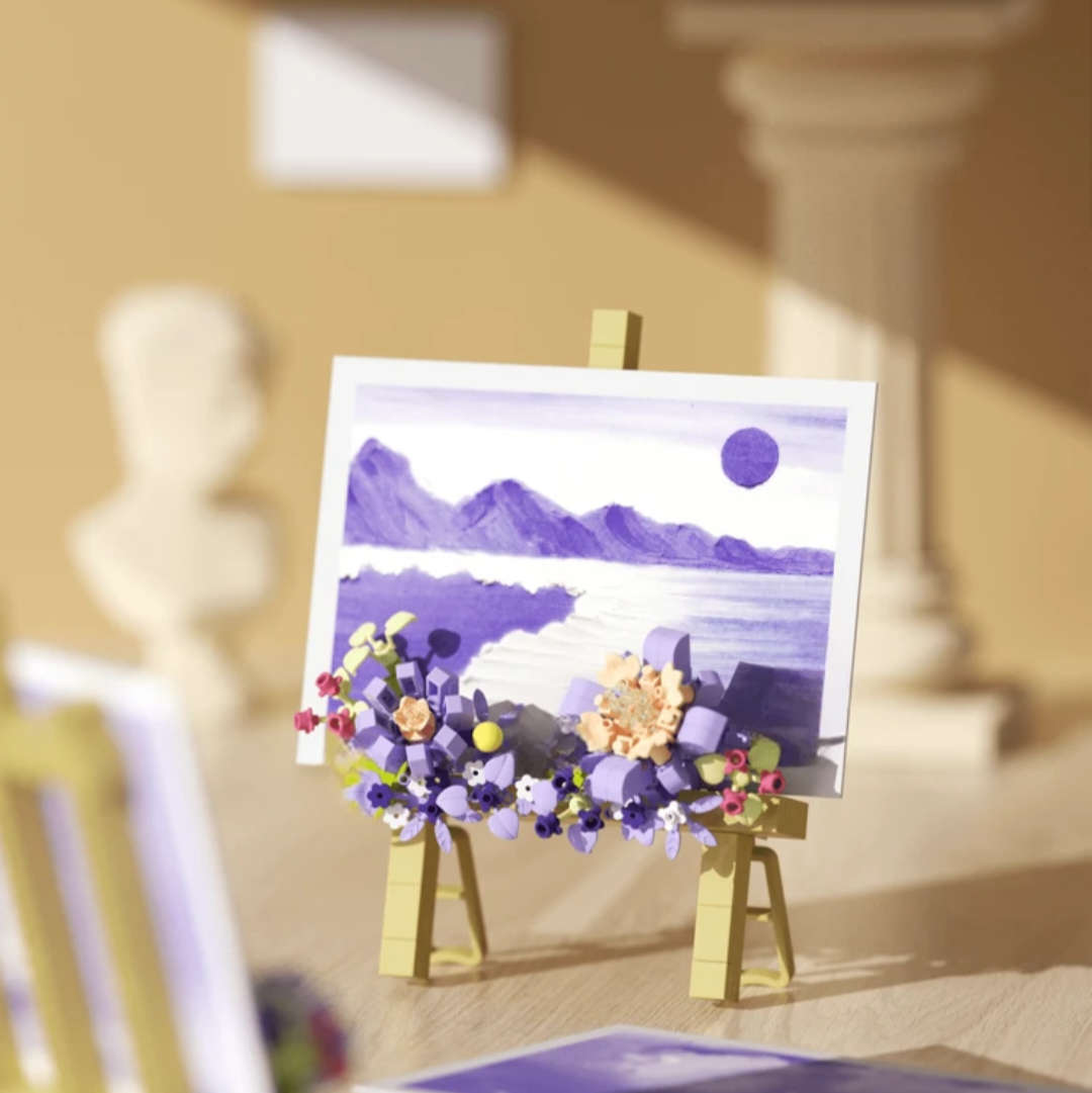 Lego Mini Painting Easel | Purple Bloom