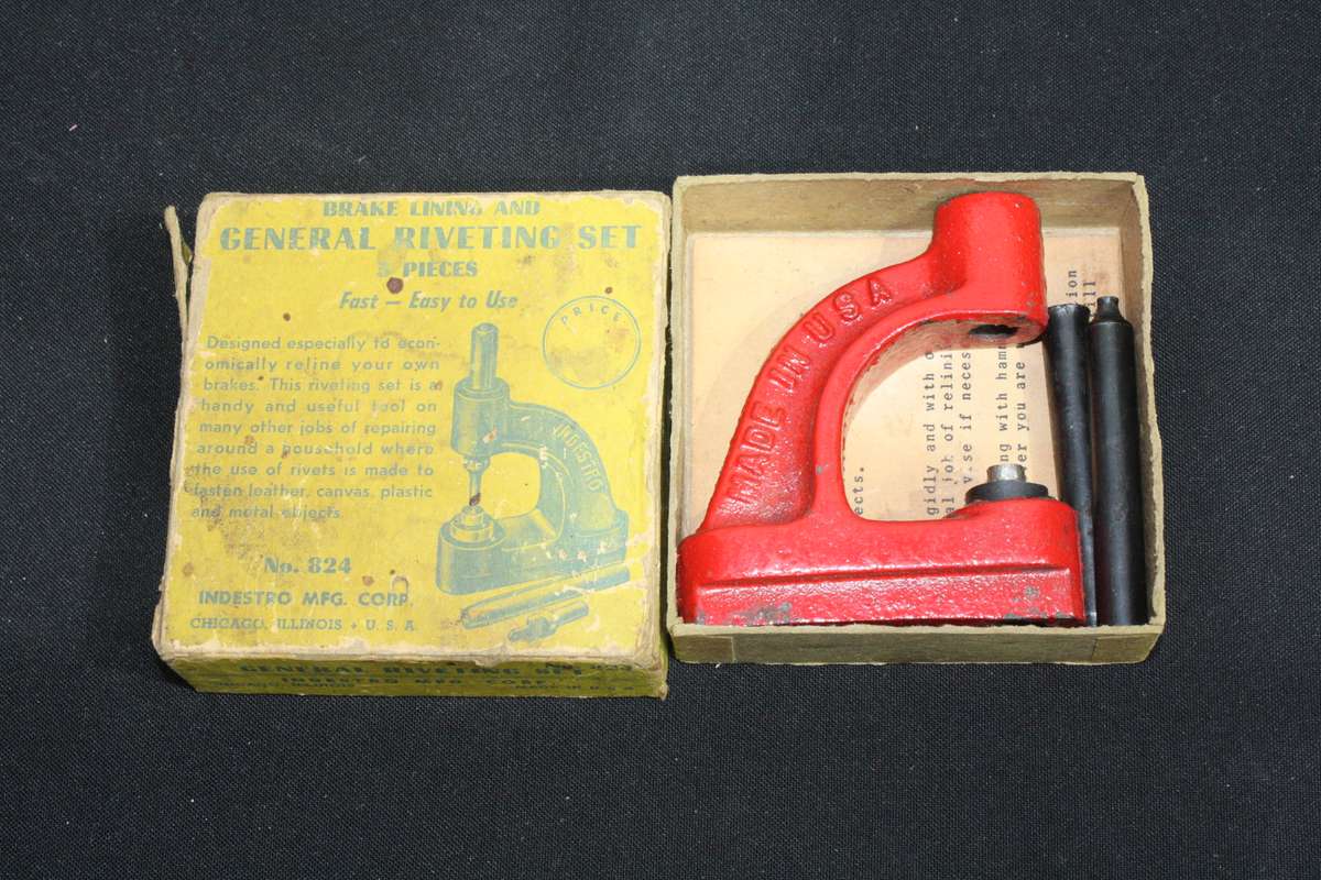 Vintage General Brake Lining and Riveting Set (No. 824) by Indestro Mfg. Corp.,