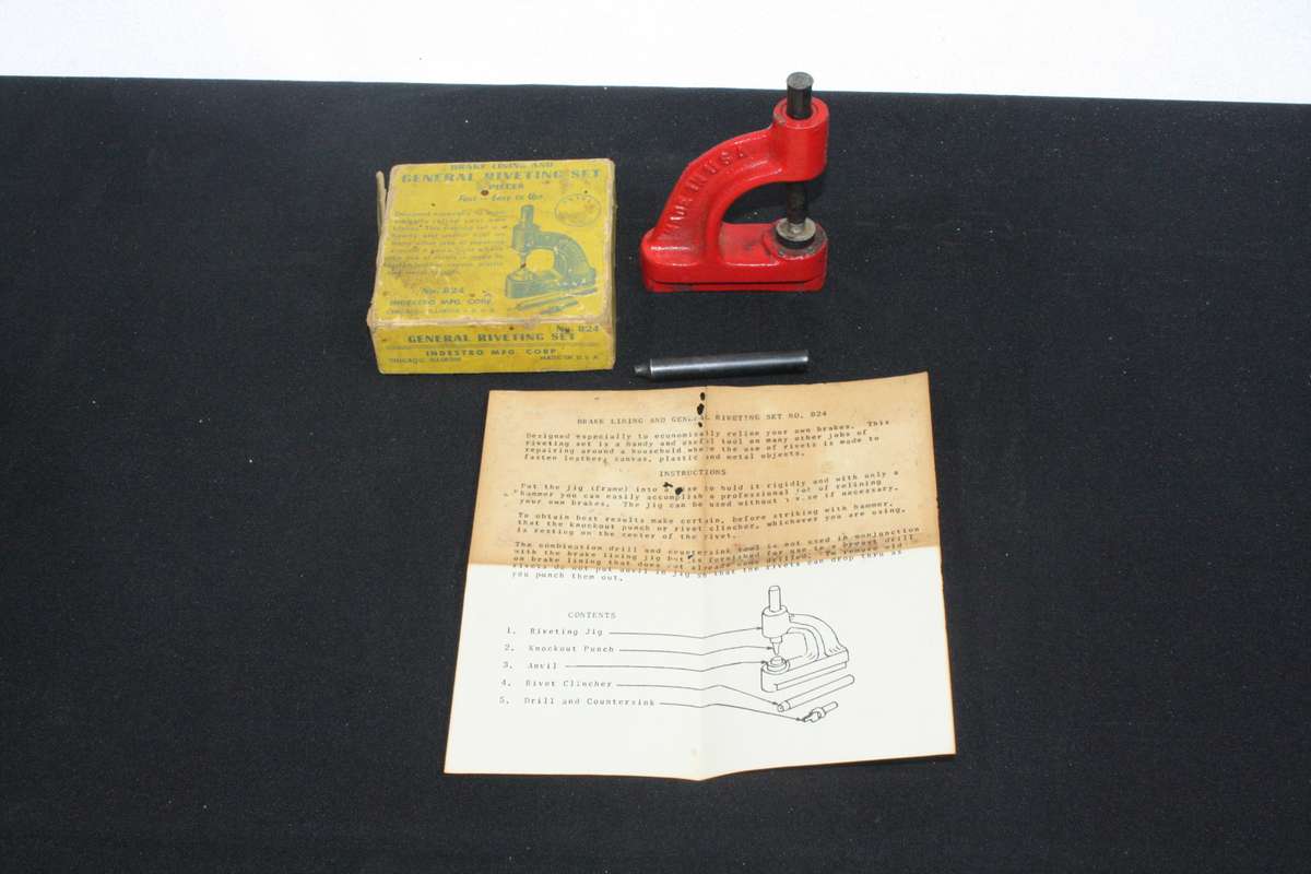 Vintage General Brake Lining and Riveting Set (No. 824) by Indestro Mfg. Corp.,