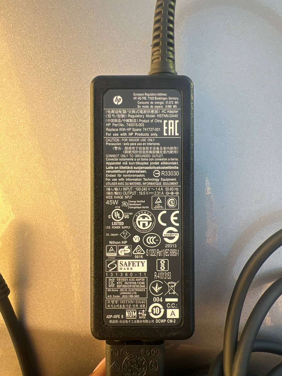 HP Laptop Charger 45W HSTNN-DA40 Original Adapter for HP ProBook EliteBook Pavilion