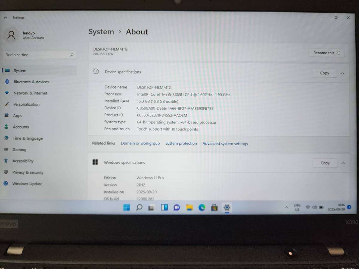 LENOVO THINKPAD X390 I5 8TH GEN BUSINESS ULTRABOOK FULL TOUCH SCREEN LAPTOP FOR SALE !!!