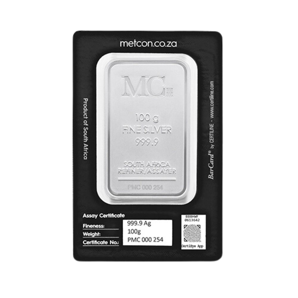 100g Silver MetCon Minted Bar (Spiral of Life)