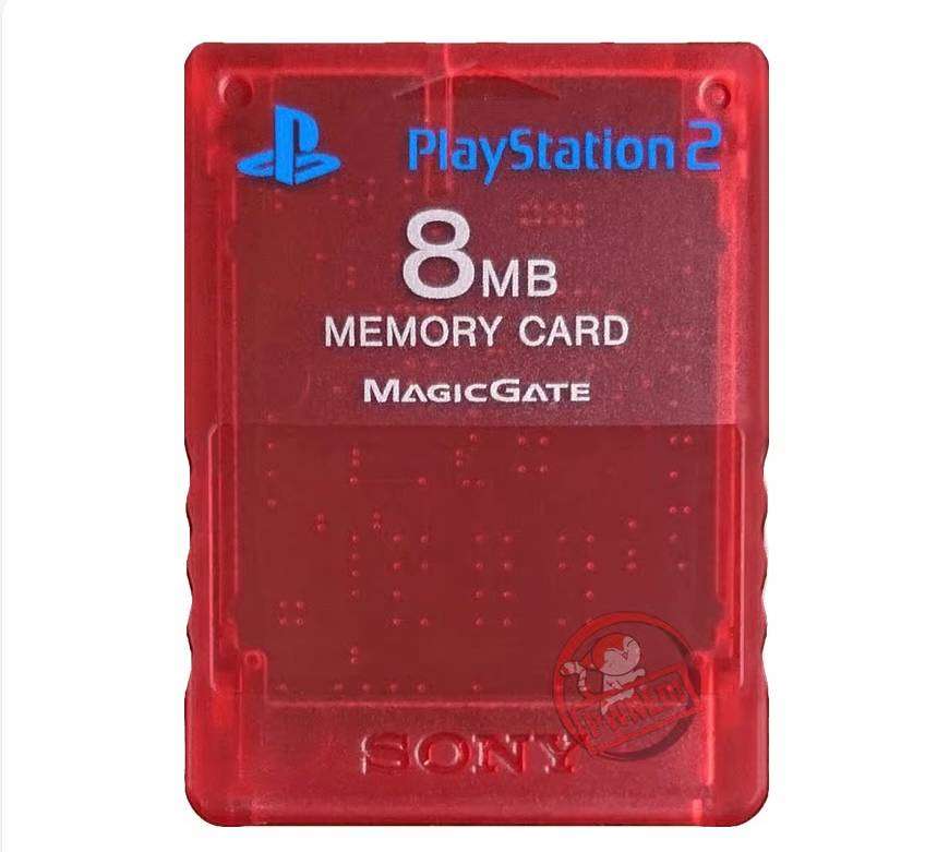 RARE Official Sony PS2 Memory Card 8MB - Translucent Crimson Red Edition (Tested 100%)