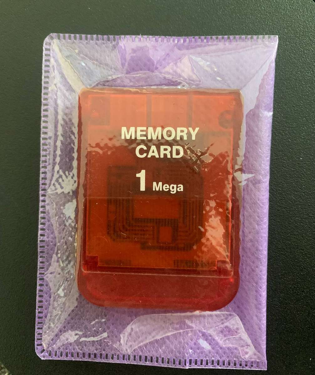 RARE Official Sony PS1 Memory Card - Translucent Crimson Red (Tested 100% Working)