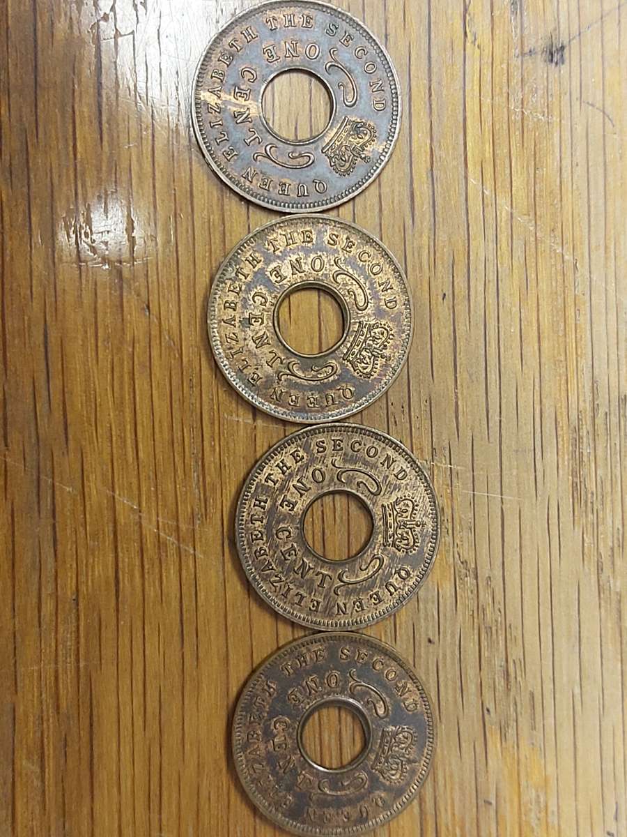 EAST AFRICA 4 X 1956 1C COIN