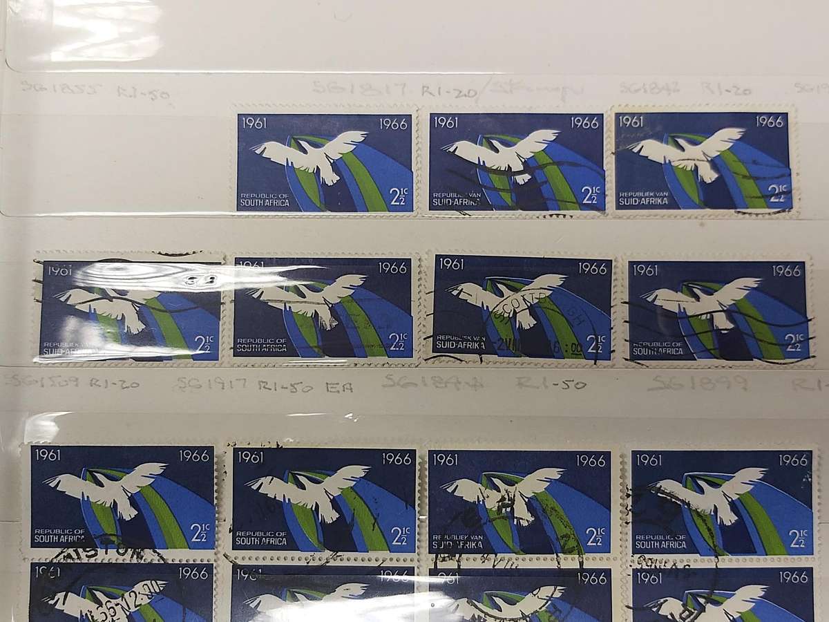 1966 RSA 2 1/2C STAMPS COLOR SHIFT VARIETIES
