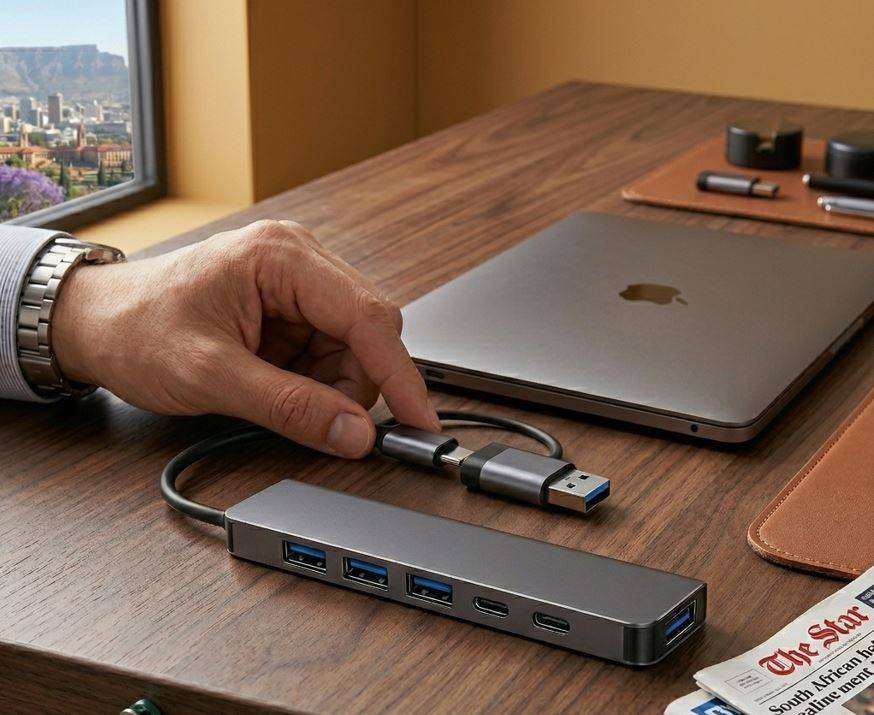 7-in-1 USB C & USB A Hub  High-Speed USB 3.0 Splitter for Laptop, Tablet & PC