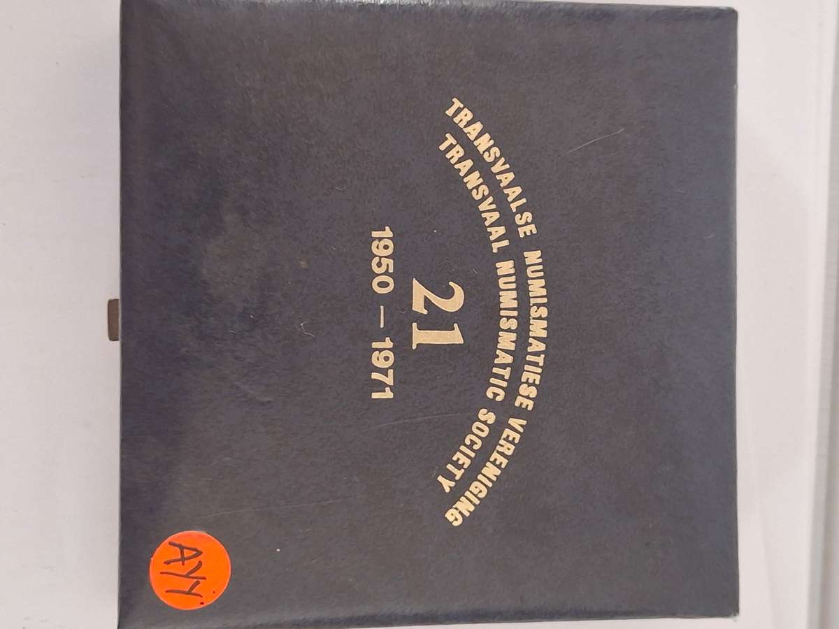 1971 TRANSVAAL NUMISMATIC SOCIETY MEDALLION - IN ITS ORIGINAL S.A.M. BOX