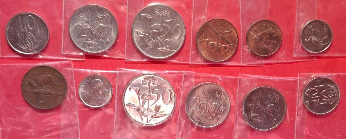 SOUTH AFRICA (Republic) UNC Cent collection 1965-1989 - 12 coins in total!